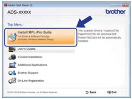 Click Install MFL-Pro Suite and click Yes if you accept the license agreements.