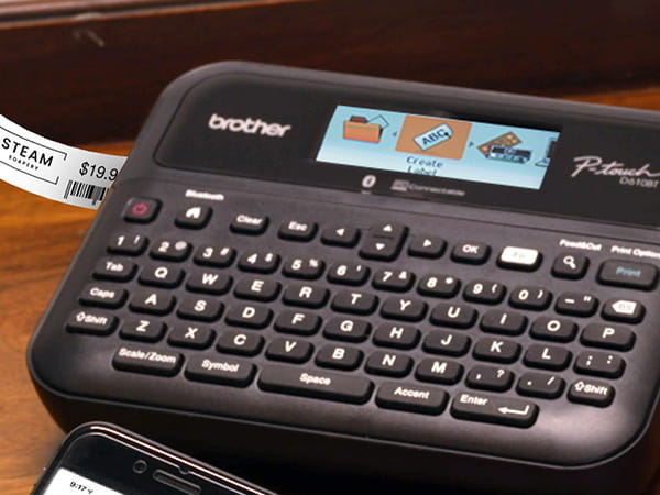 Brother P-touch Portable Label Maker, Black (PTD610BTVP)