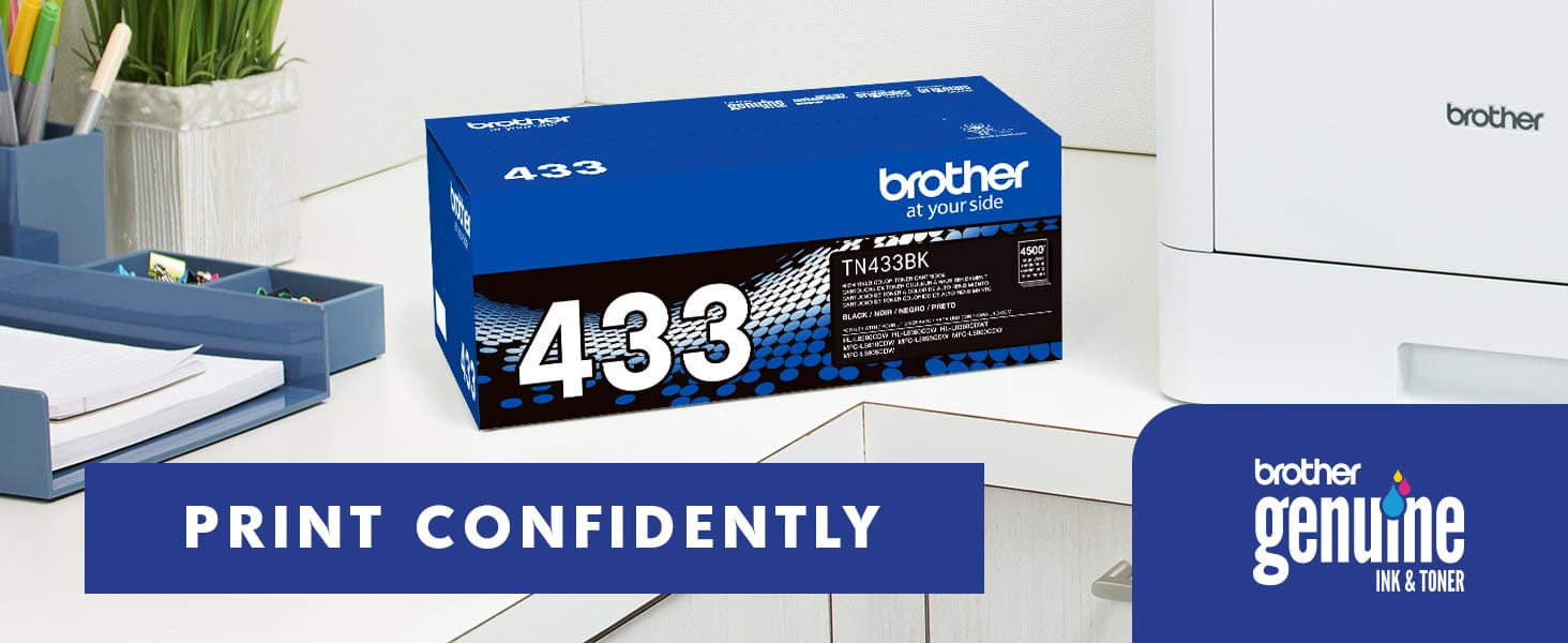 Brother Genuine TN433BK High Yield Toner-Retail Packaging, Black, 1 Size