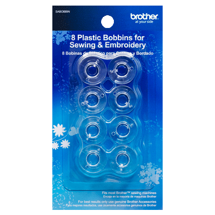 

Brother Bobbins, clear plastic, 8-pack, 11.5 size