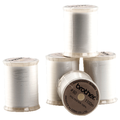 Embroidery Bobbin Thread - White 60 weight – 5 spools