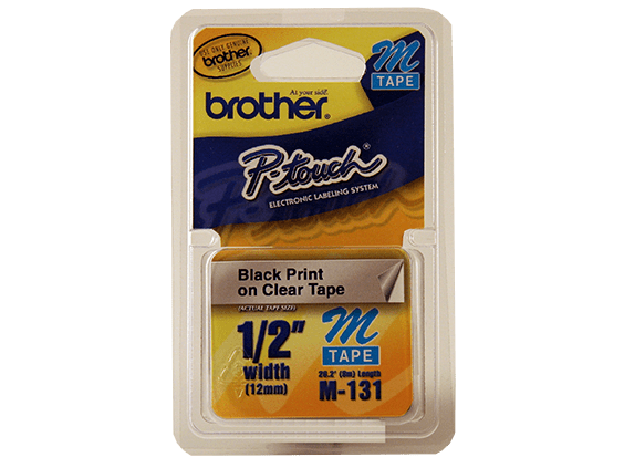 

Brother P-Touch 12mm (0.47") Black on Clear Non-Laminated tape 8m (26.2 ft)
