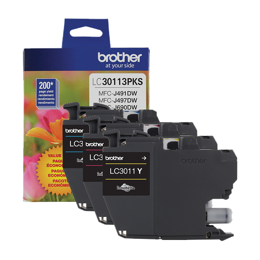 

Brother Standard-yield Ink, 3 pack color, Yields approx 200 pages/cartridge
