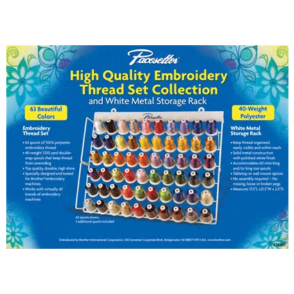 Brother Satin Embroidery Thread Set. 40 Colours.