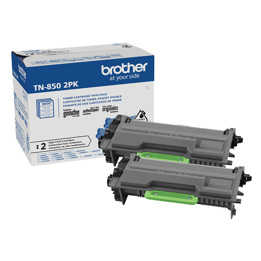 

Brother High-Yield Toner, Black Twin Pack, Yields approx 8,000 pages/cartridge