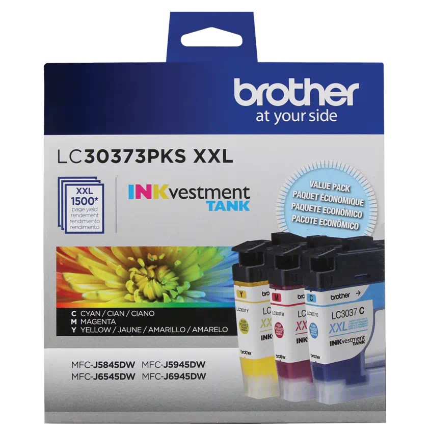 

Brother INKvestment Tank Super High-yield Ink, 3 pack color, Yields approx1,500 pages/cartridge