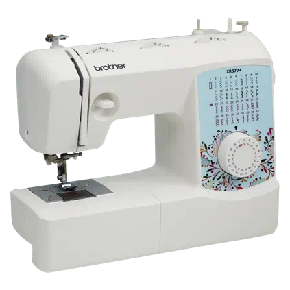 Step 5 of 5: Sewing a straight stitch/locking in your stitches on a Brother  xr3774 Sewing Machine 