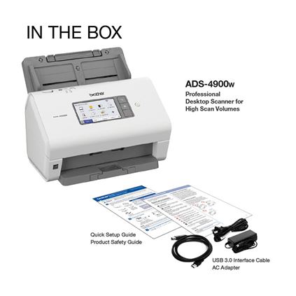 Brother ADS-4900W - document scanner - desktop - USB 3.0, LAN, Wi-Fi(n) -  ADS4900W - Document Scanners 