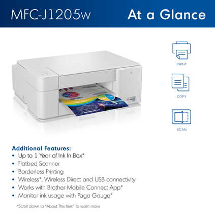MFC-J1205W | PrintersAIOs | PrintersAIOsFaxMachines | Brother