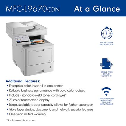 BROTHER MFC-L9670cdn Imprimante Multifonction Laser Couleur  (MFCL9670CDNRE1)