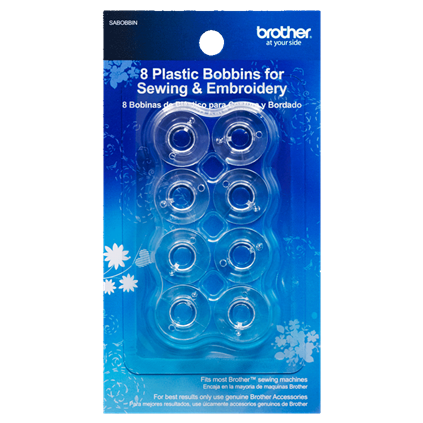 Brother Sewing and Embroidery Bobbins 10-Pack, SA156,Clear