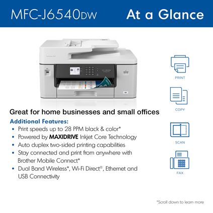 Brother MFC-J6540DW Business Color All-In-One Inkjet Printer