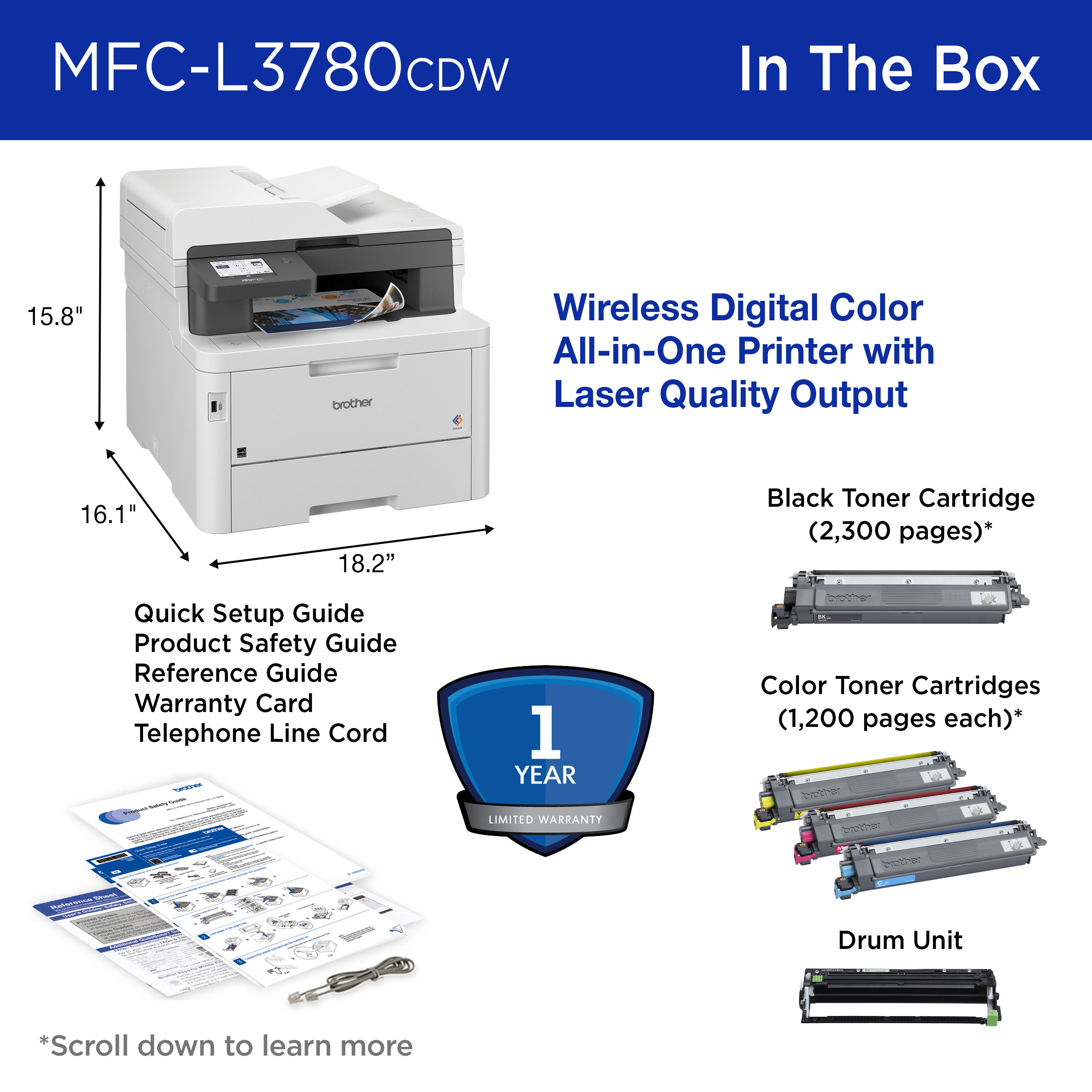 MFC-L3780CDW | PrintersAIOs | PrintersAIOsFaxMachines | By Brother