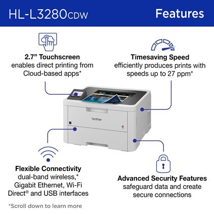 Brother HL-L3240CDW Imprimante laser couleur LED A4 sans fil - Wifi  Ethernet - Recto verso auto