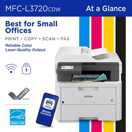 MFCL3730CDNG1 Brother MFC-L3730CDN multifunction printer LED A4 2400 x 600  DPI 18 ppm - Infracko
