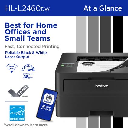 Brother HL-L2460DW Wireless Black-and-White Refresh Subscription Eligible  Laser Printer Gray HL-L2460DW - Best Buy