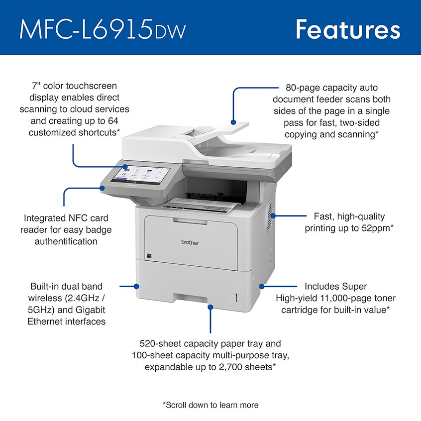 MFC-L6915DW | PrintersAIOs | By Brother