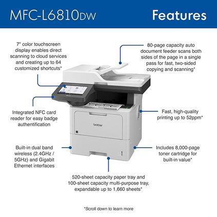 MFC-L6810DW, PrintersAIOs, PrintersAIOsFaxMachines