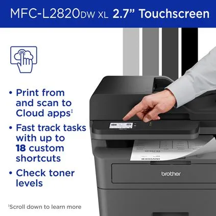 Brother MFC-L2827DWXL A4 All-in-One Mono Laser Printer - All in Box Print  Bundle