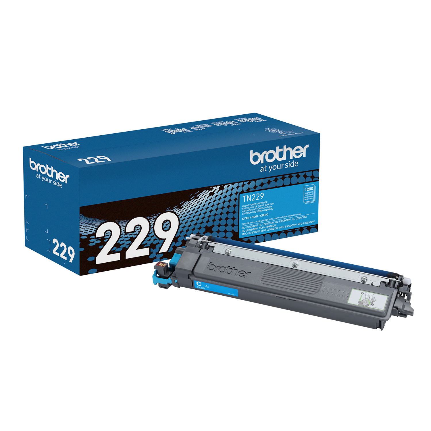 

Brother Standard Yield Toner, Cyan, Yields approx 1,200 pages
