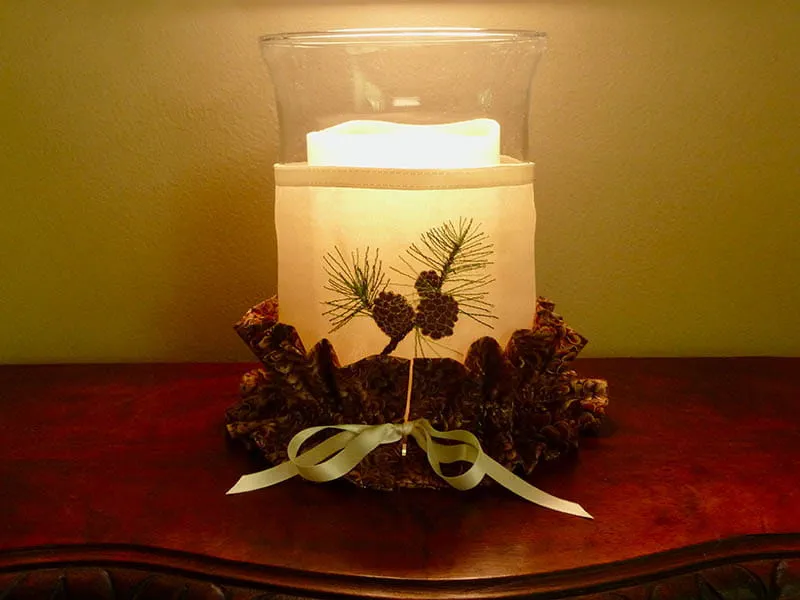 Wood Round, Pinecone, Candle Centerpieces