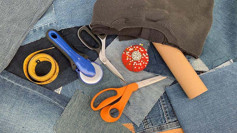 How to sew a patchwork denim hoodie