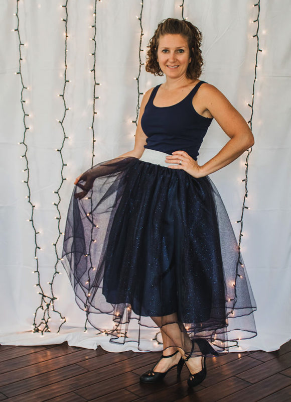 long flowy tulle skirt