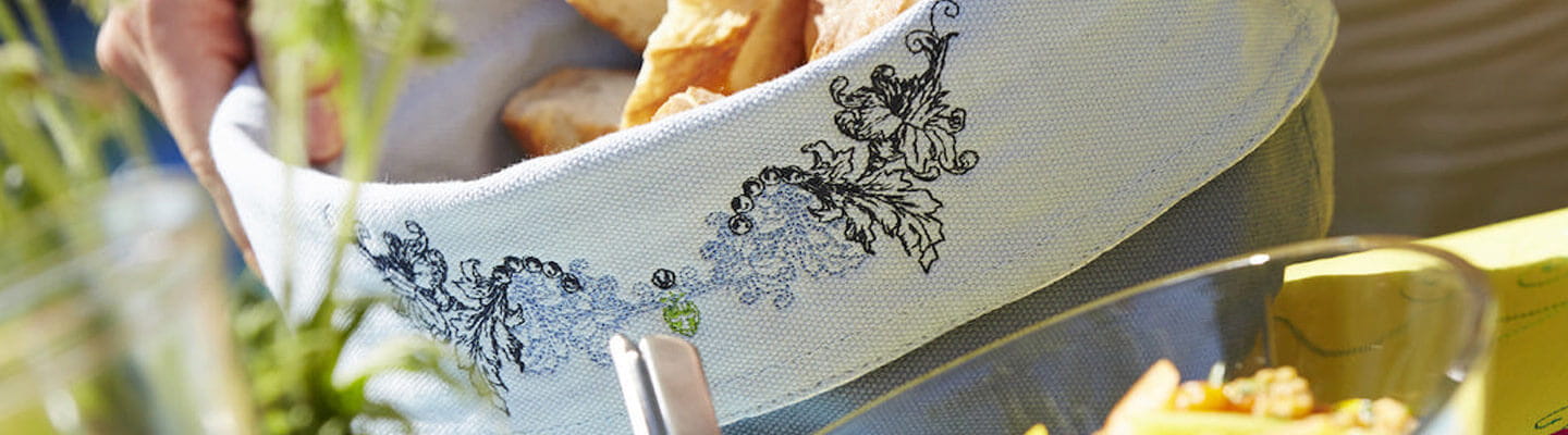 Embroidered breadbasket